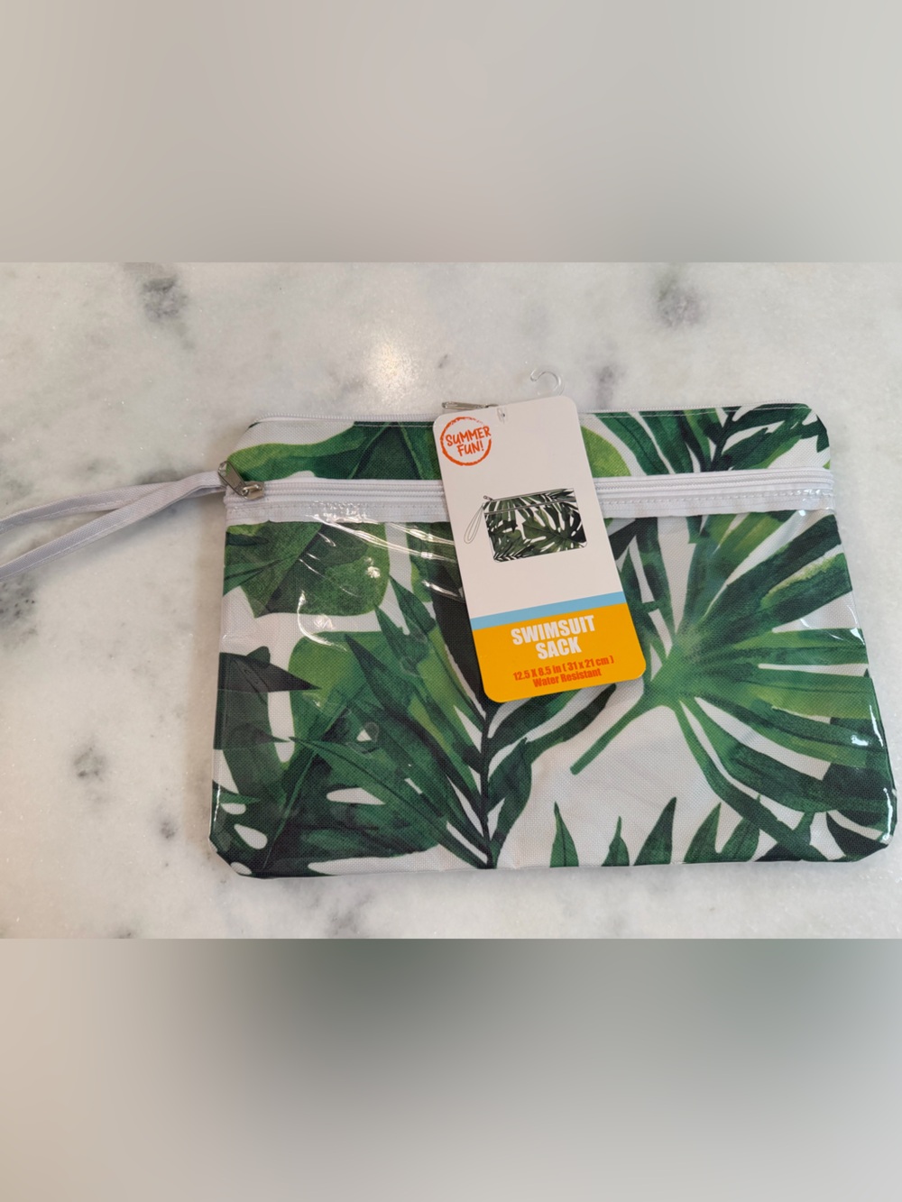 Green Tropical Leaf Swimsuit Sack Bag Wet Bag New